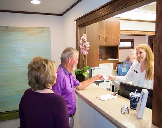 Patient completing a payment